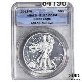 2013-W Silver Eagle ANACS EU70 DCAM