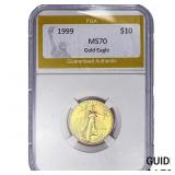 1999 1/4oz $10 Gold Eagle PGA MS70