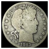 1913 Barber Half Dollar NICELY CIRCULATED