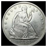1858 Seated Liberty Half Dollar CLOSELY UNCIRCULAT