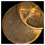 Lincoln cent  off-center strike error. UNCIRCULATE