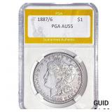 1887/6 Morgan Silver Dollar PGA AU55