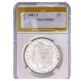 1881-S Morgan Silver Dollar PGA MS66+