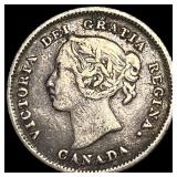 1882-H Canada Silver 5 Cents ABOUT UNCIRCULATED