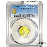 1914-D $2.50 Gold Quarter Eagle PCGS MS61