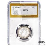 1916-D Barber Quarter PGA MS64