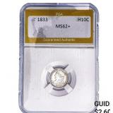 1833 Capped Bust Half Dime PGA MS62+