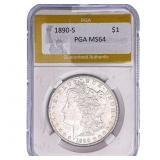 1890-S Morgan Silver Dollar PGA MS64