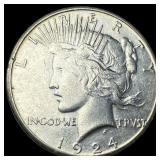 1924-S Silver Peace Dollar CLOSELY UNCIRCULATED