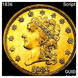 1836 Script 8 $2.50 Gold Quarter Eagle
