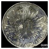 Mexico Silver 8 Reales Punch Marked NEARLY UNCIRC
