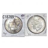 [2 Coins] 1891 Morgan Silver Dollar
