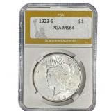 1923-S Silver Peace Dollar PGA MS64
