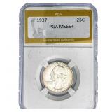 1937 Washington Silver Quarter PGA MS65+