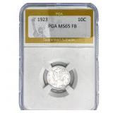 1923 Mercury Silver Dime PGA MS65 FB