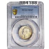 1948-S Washington Silver Quarter PCGS MS67