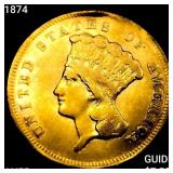 1874 $3 Gold Piece