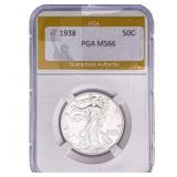 1938 Walking Liberty Half Dollar PGA MS66