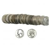 Roll of 40 Silver Washington 25C