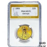 1993 1/2oz $25 Gold Eagle PGA MS70