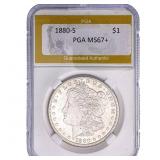 1880-S Morgan Silver Dollar PGA MS67+