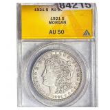 1921 Morgan Silver Dollar ANACS AU50