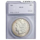 1887 Morgan Silver Dollar SEGS MS63
