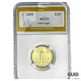 1999 1/4oz $10 Gold Eagle PGA MS70