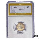 1858 Flying Eagle Cent PGA MS65+