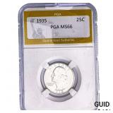 1935 Washington Silver Quarter PGA MS66