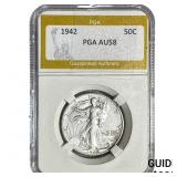 1942 Walking Liberty Half Dollar PGA AU58