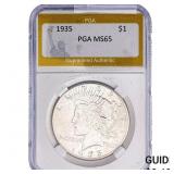 1935 Silver Peace Dollar PGA MS65