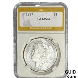 1897 Morgan Silver Dollar PGA MS64
