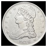 1838 Capped Bust Half Dollar NEARLY  UNCIRCULATED