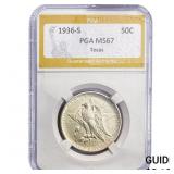 1936-S Texas Half Dollar PGA MS67