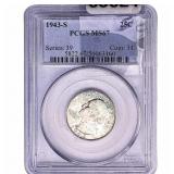 1943-S Washington Silver Quarter PCGS MS67