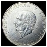1955 Mexico Silver 5 Pesos UNCIRCULATED