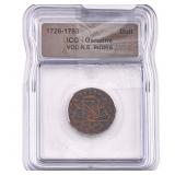 1726-1793 VOC N.E. Indies Bronze Duit ICG Genuine