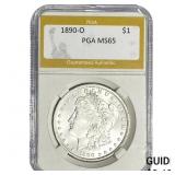 1890-O Morgan Silver Dollar PGA MS65