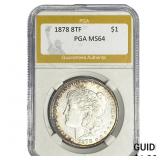 1878 8TF Morgan Silver Dollar PGA MS64