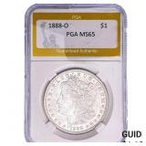 1888-O Morgan Silver Dollar PGA MS65