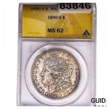 1890-S Morgan Silver Dollar ANACS MS62