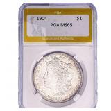 1904 Morgan Silver Dollar PGA MS65