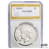 1926-S Silver Peace Dollar PGA MS65