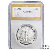 1943 Walking Liberty Half Dollar PGA MS65