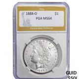 1888-O Morgan Silver Dollar PGA MS64