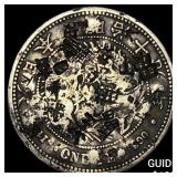 Japan Meji Period Silver 1 Yen Chopmarks NEARLY U