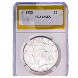 1928 Silver Peace Dollar PGA MS65