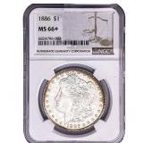 1886 Morgan Silver Dollar NGC MS66+
