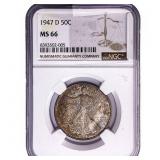 1947-D Walking Liberty Half Dollar NGC MS66